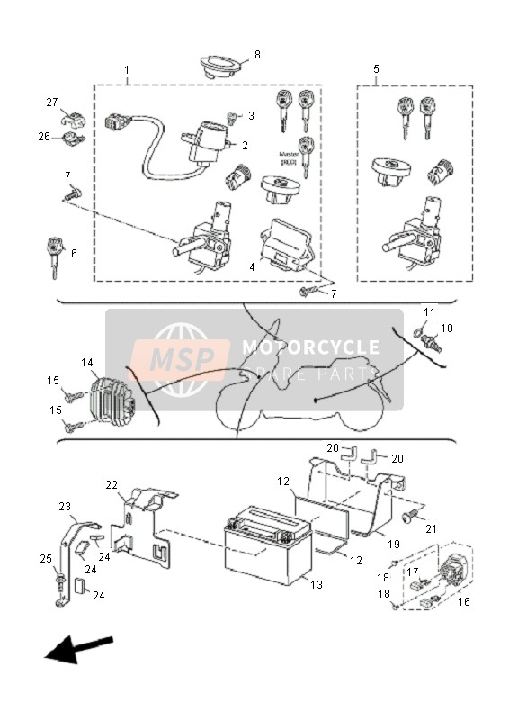 37PWH2020900, Key Set, Yamaha, 0